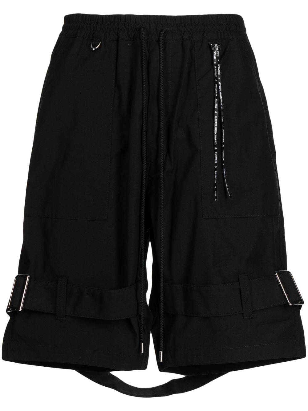 Shop Mastermind Japan Skull-embroidered Bermuda Shorts In Black