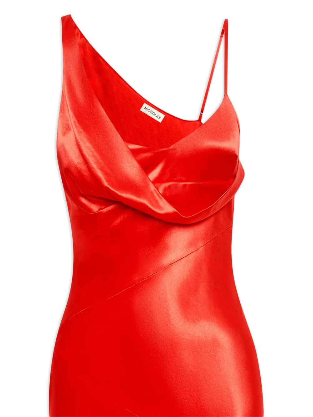 Nicholas Duna one-shoulder satin dress - Rood