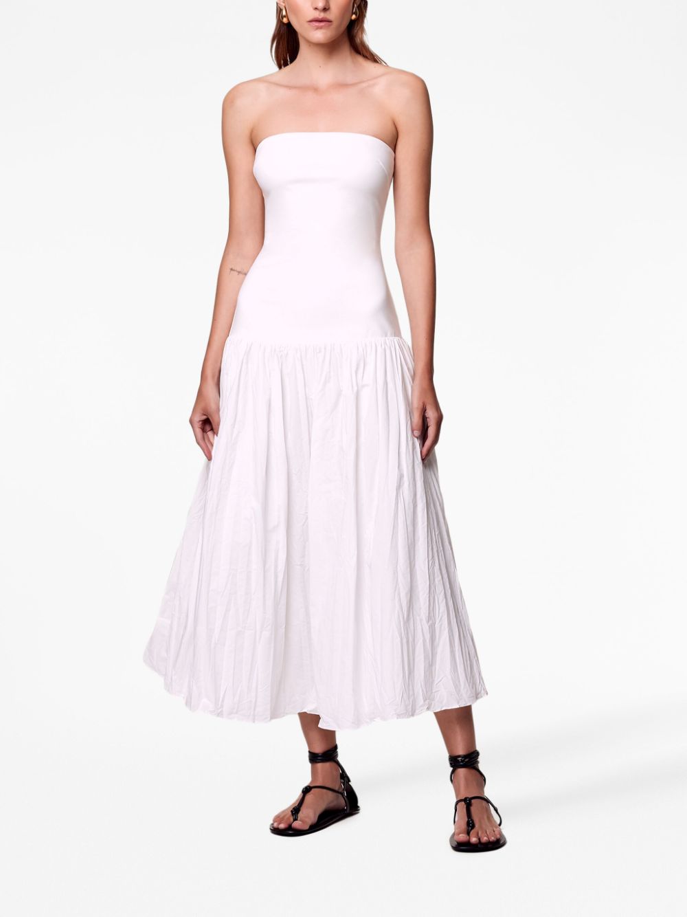 Nicholas Jaxon strapless midi dress - Wit