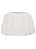 Unreal Fur Pluma round-neck cropped cape - White