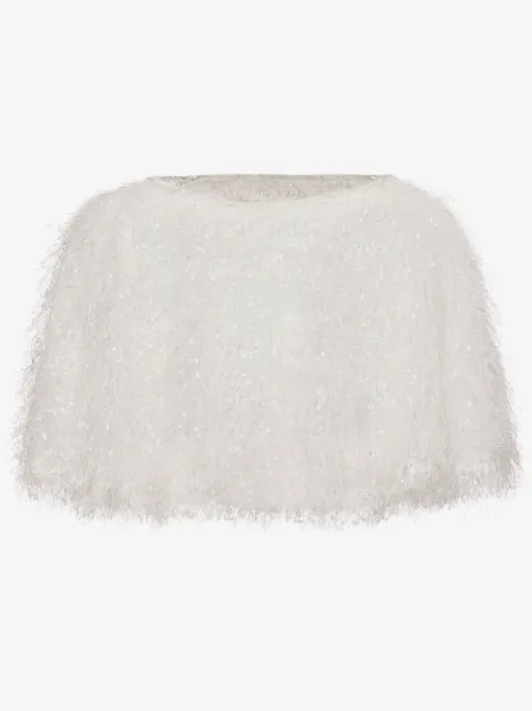 Unreal Fur Pluma round-neck cropped cape
