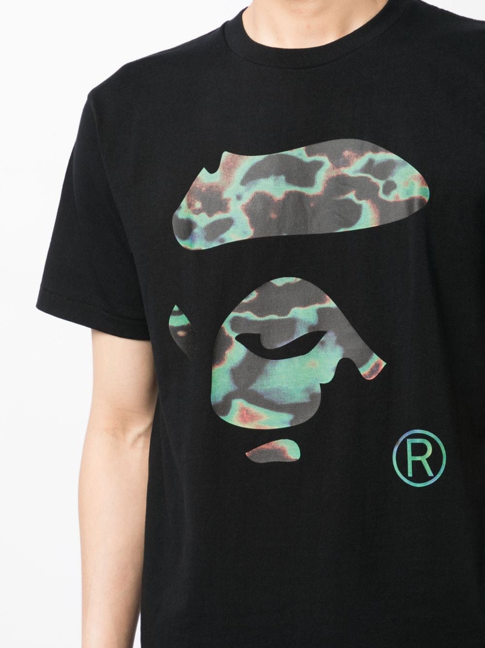 Shop Bape Black *a Bathing Ape® Logo-print Cotton T-shirt In Black
