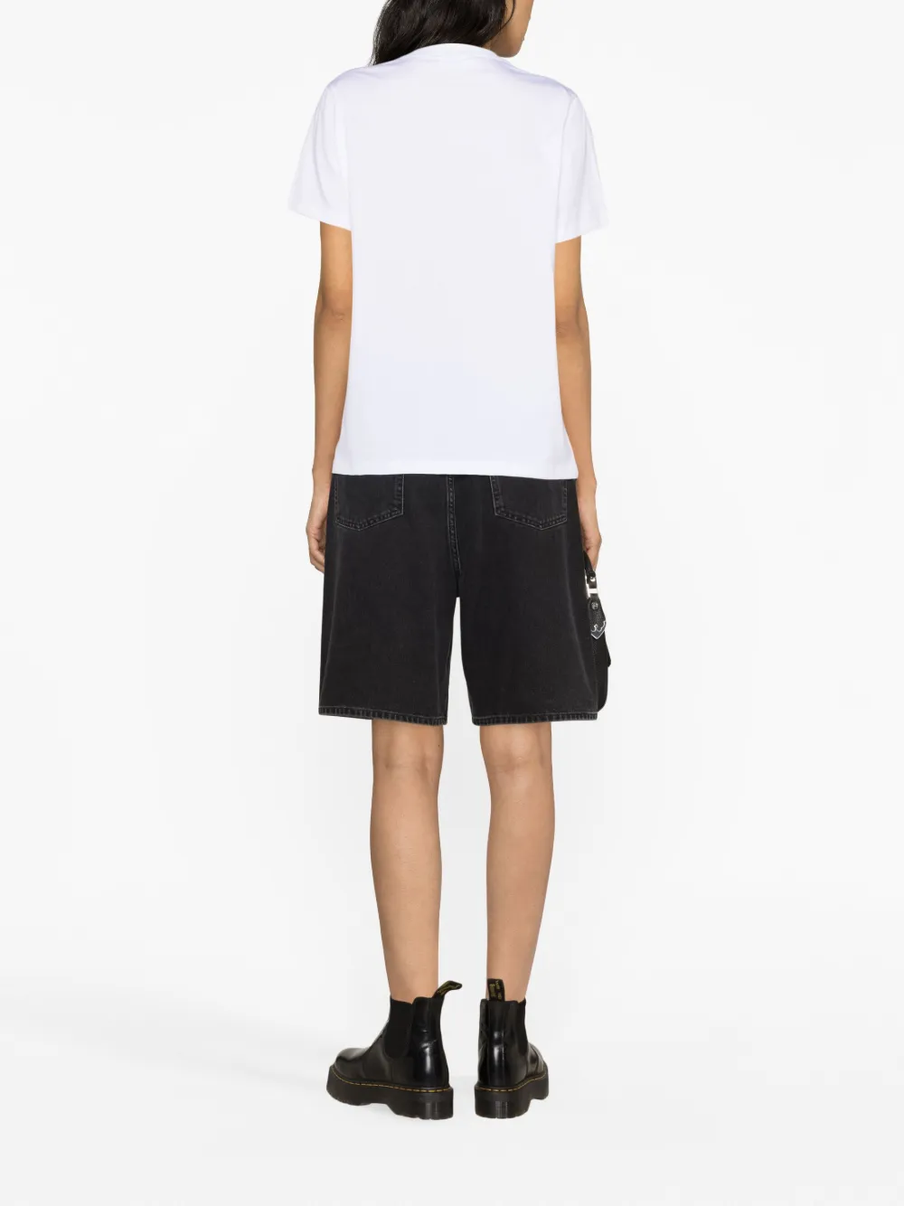 Ganni Bunny Printed Relaxed Fit Jersey T-shirt In White