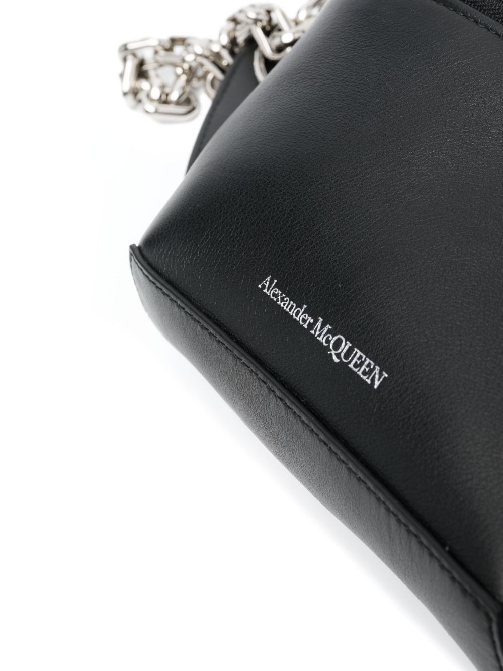 Shop Alexander Mcqueen Logo-print Leather Belt Bag In Black