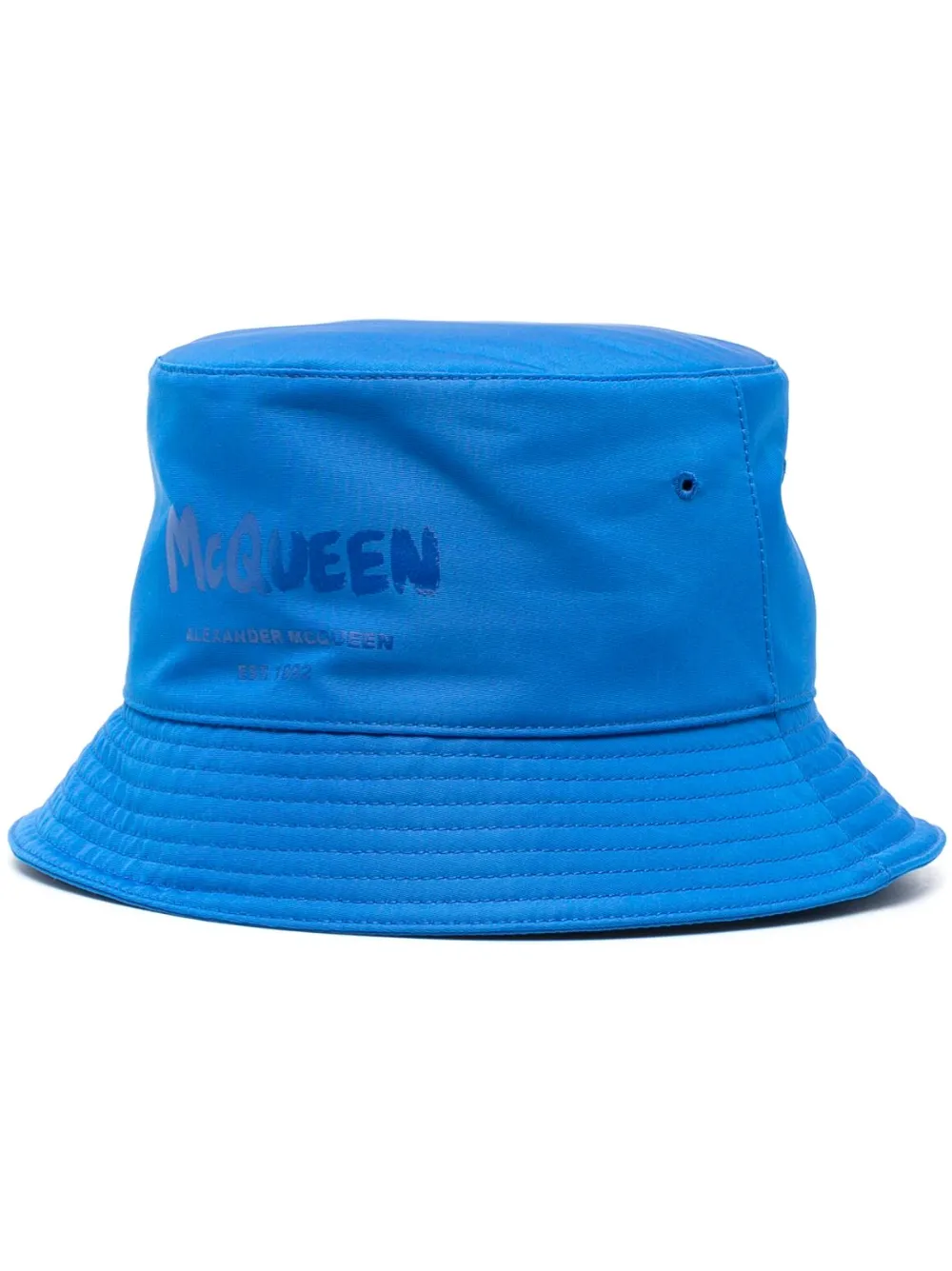 Alexander Mcqueen Logo-print Bucket Hat In Blue