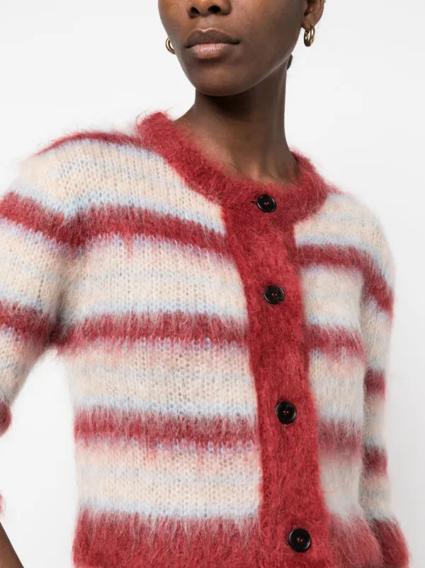 MARNI 24AW HANDSTICH CARDIGAN ダメージ加工 Marni Distressed Cardigan | Pink | FARFETCH