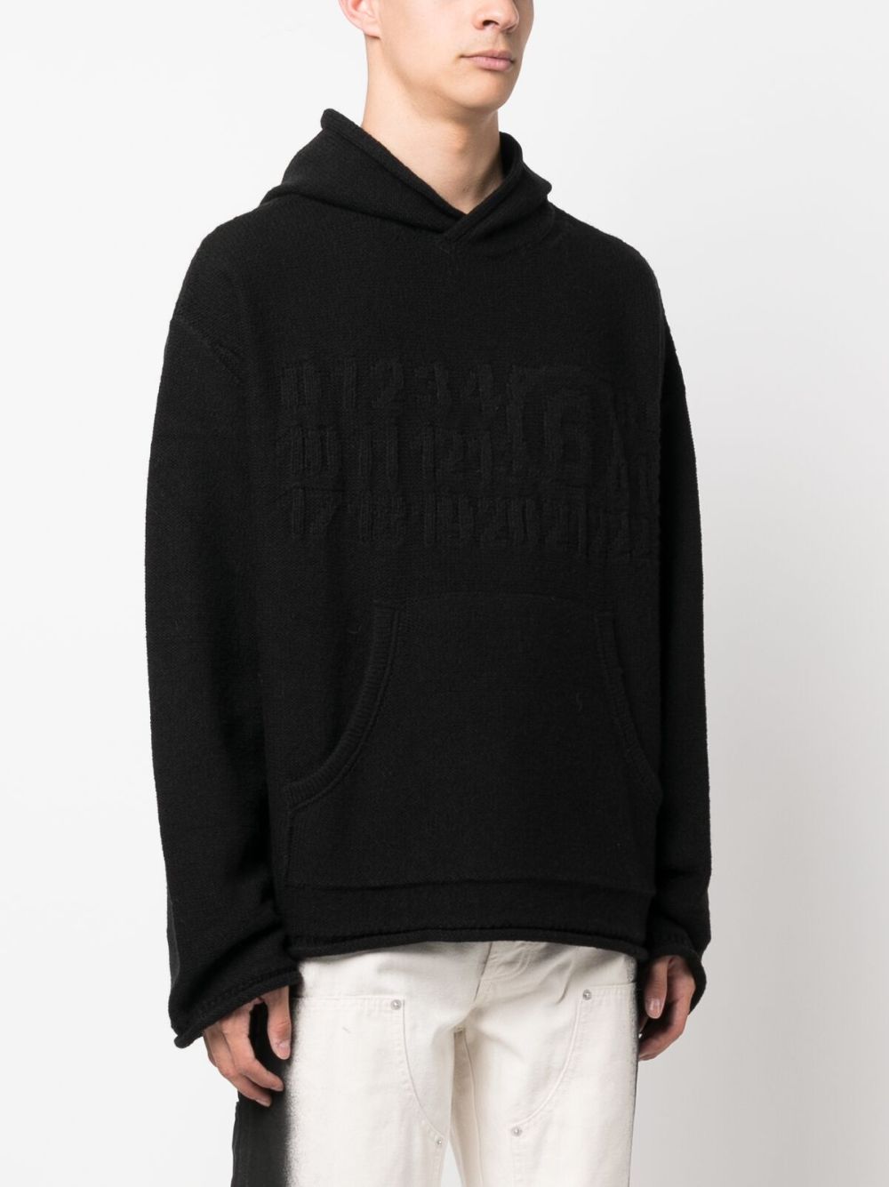 MM6 Maison Margiela number-motif knitted hoodie Men