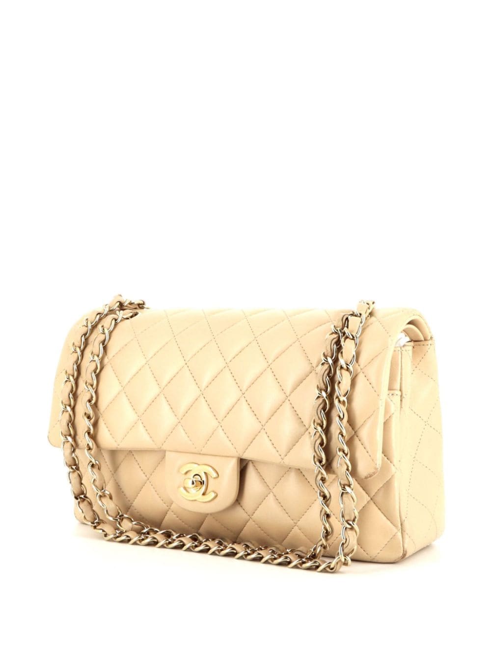 Pre-owned Chanel 2022 Medium Double Flap Shoulder Bag In Neutrals