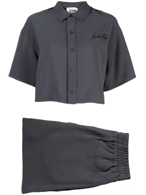 izzue camisa corta con logo bordado
