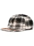 We11done bleach-wash checkered cap - Grey