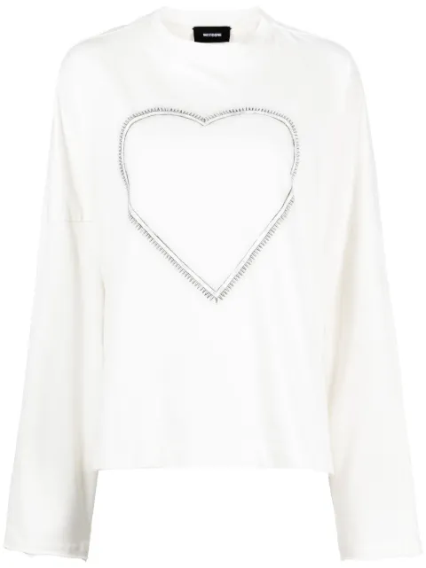 We11done heart-print cotton jumper