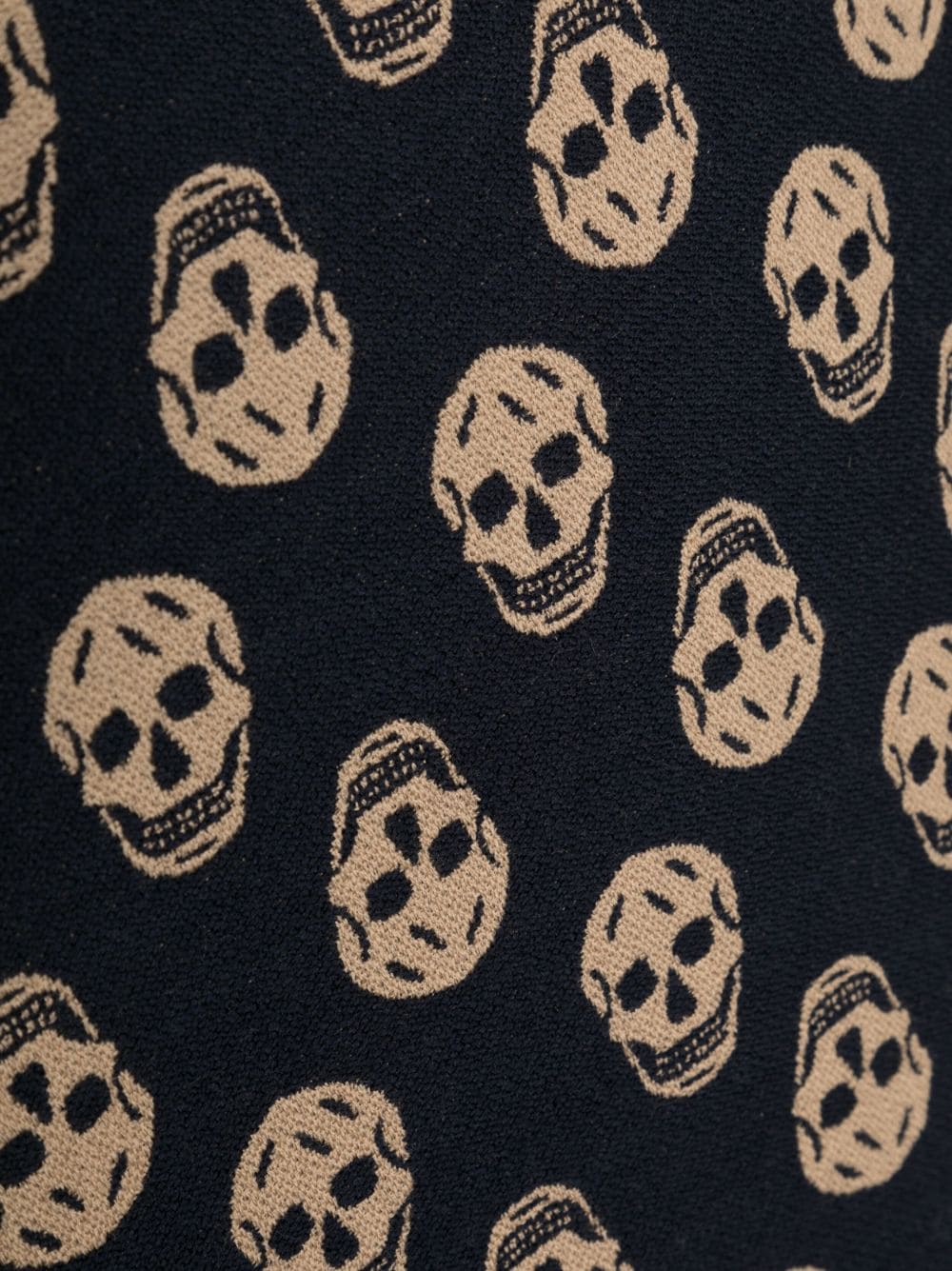 Shop Alexander Mcqueen Skull-jacquard Fringed Wool Scarf In Blue