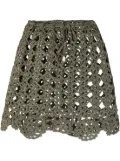 GANNI crochet-knit miniskirt - Black