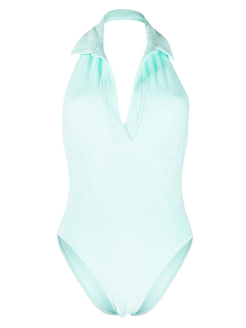 Lisa Marie Fernandez Polo Maillot Terry-cloth Swimsuit In Blue