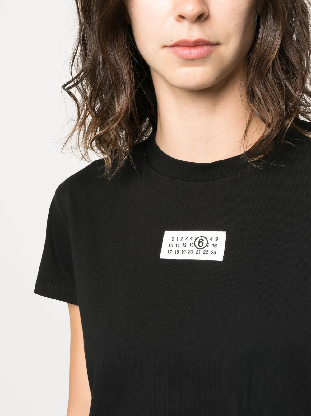 MM6 Maison Margiela numbers-patch Cotton T-shirt - Farfetch | 