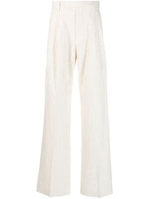 White hot sale pleated trousers