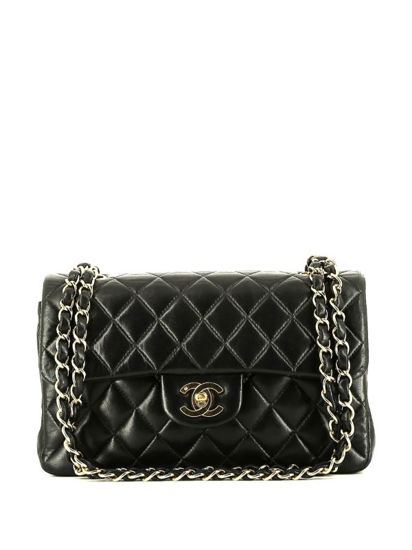 Classic Style Genuine Leather Twist Lock Bag Quilted Elegant 