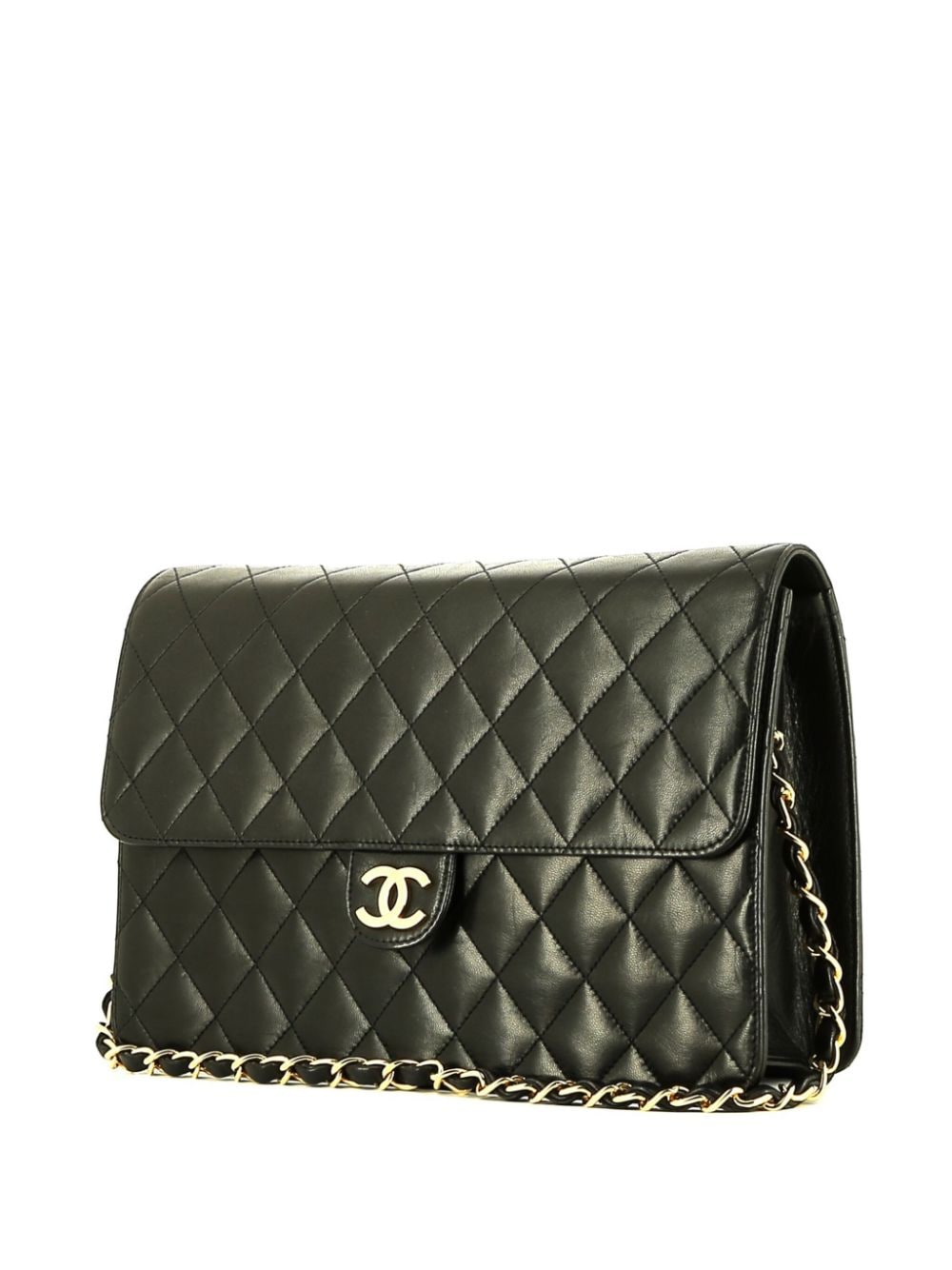 Pre-owned Chanel 1996 Timeless Quilted Shoulder Bag In Black