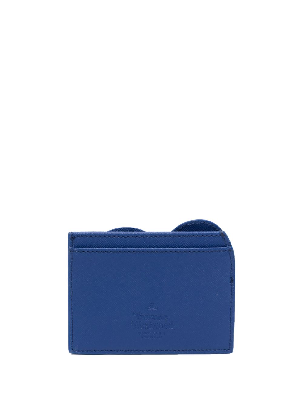 Vivienne Westwood heart-shape leather Saffiano cardholder - Blauw