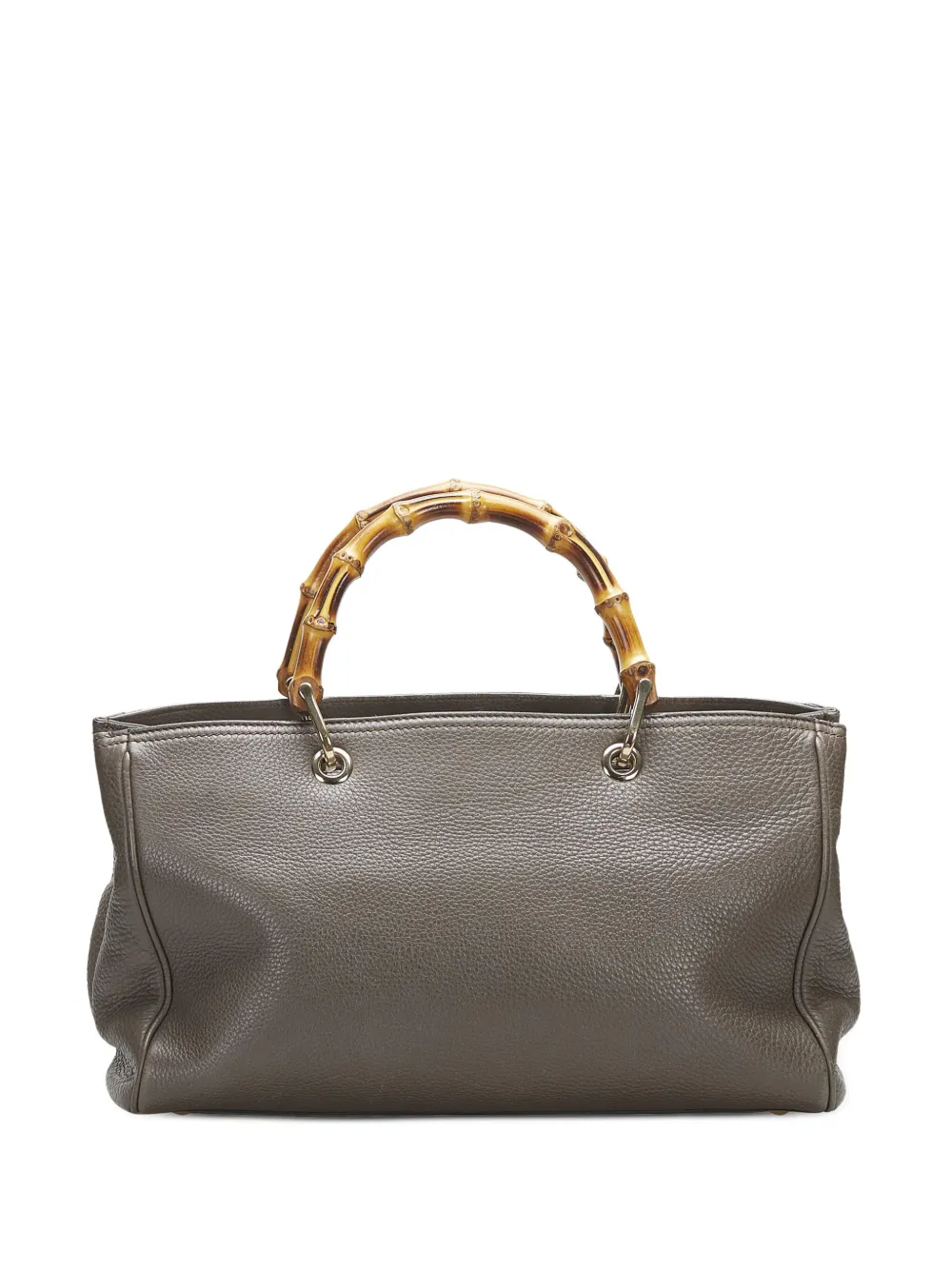 Gucci Pre-Owned Bamboo leather tote bag - Bruin