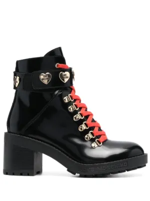 Love Moschino contrasting laces 70mm Leather Boots Farfetch
