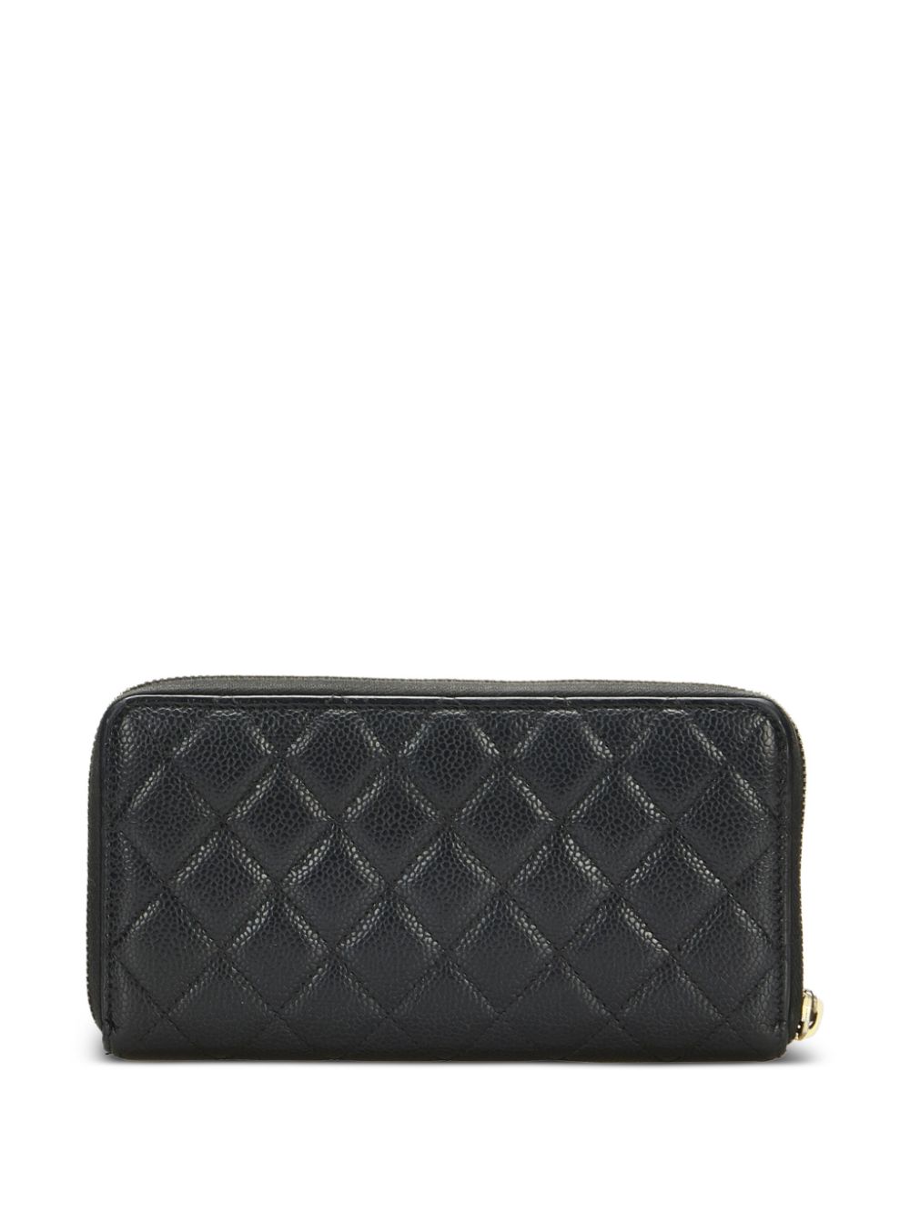 CHANEL Pre-Owned 2014 CC diamond-quilted zip-around wallet - Zwart