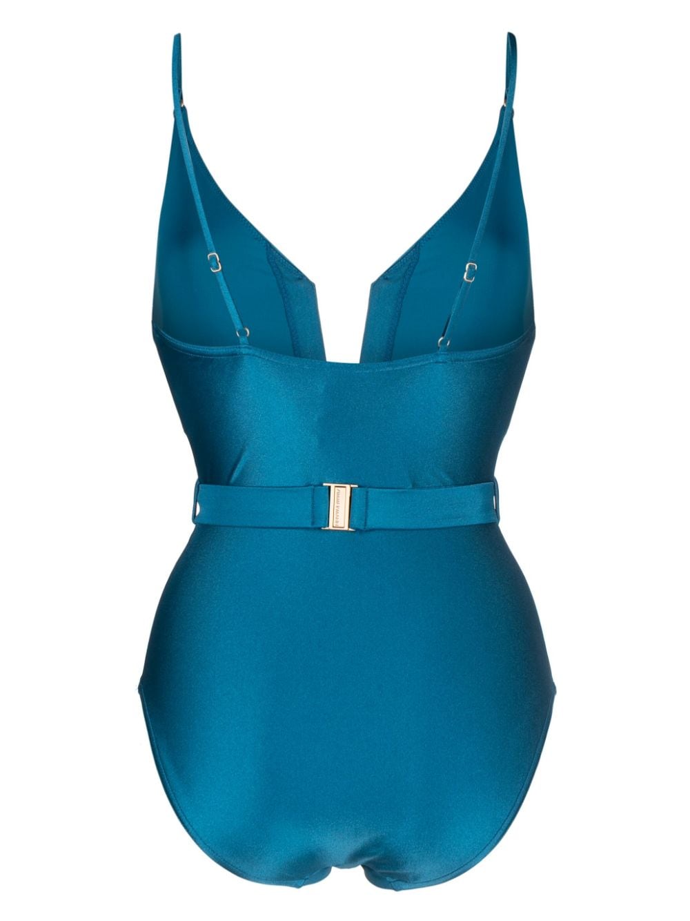 Shop Zimmermann Plunge Chain-link Swimsuit In Blau