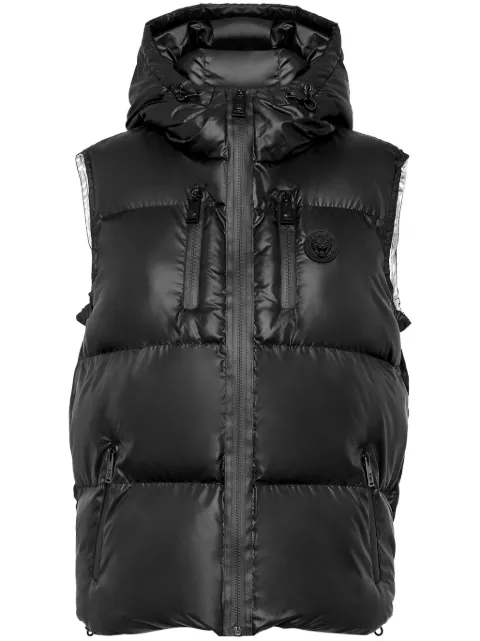 Plein Sport logo-print puffer gilet