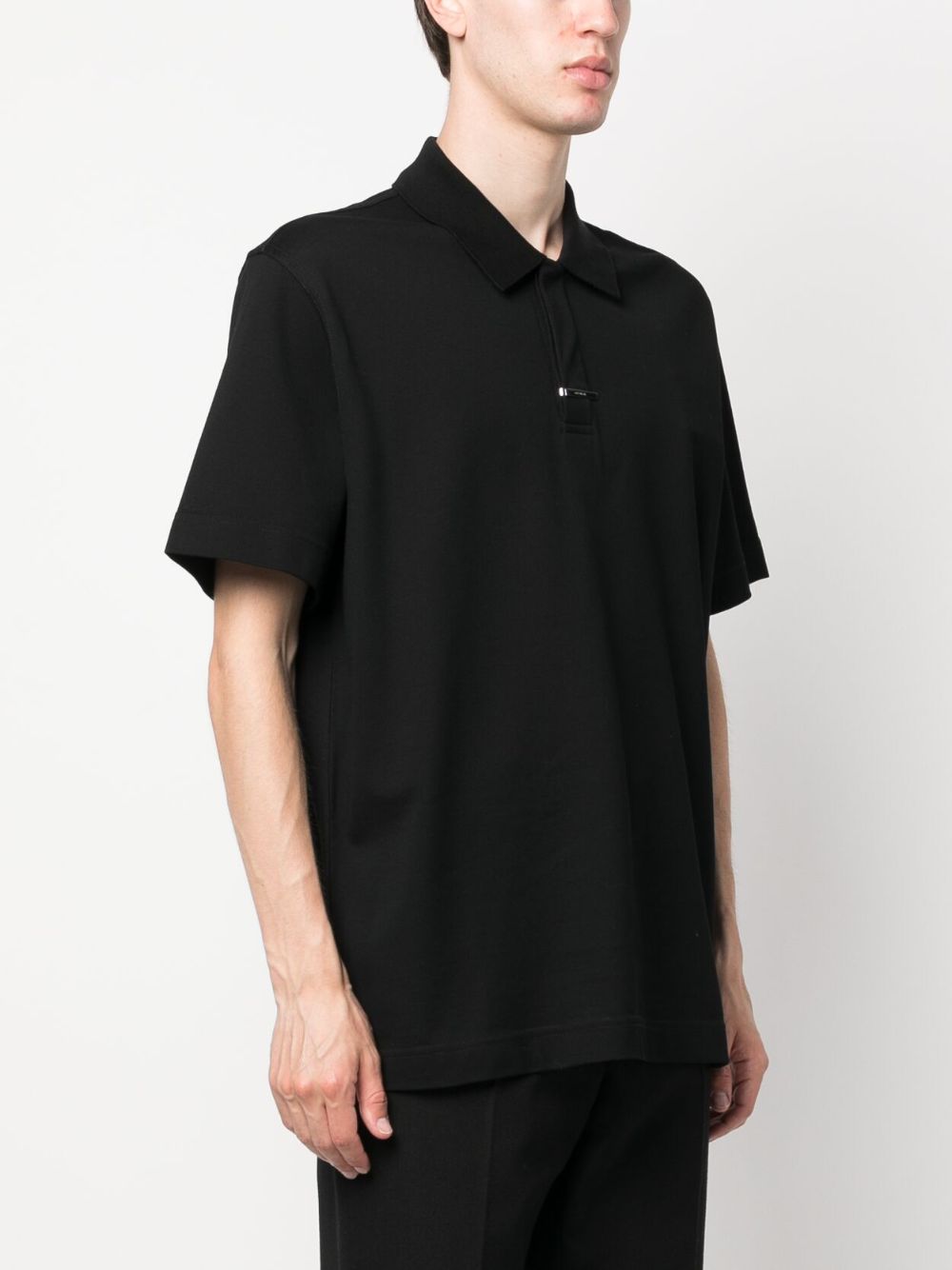 Shop Givenchy Logo-plaque Cotton Polo Shirt In Black