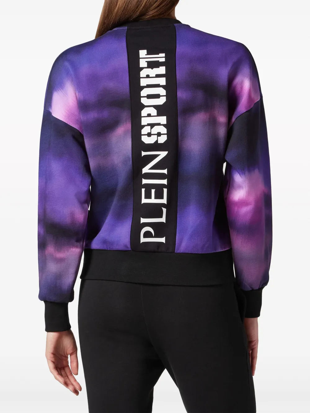 Shop Plein Sport Tie-dye Print Logo-patch Sweatshirt In Purple