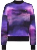 Plein Sport tie-dye print logo-patch sweatshirt - Purple