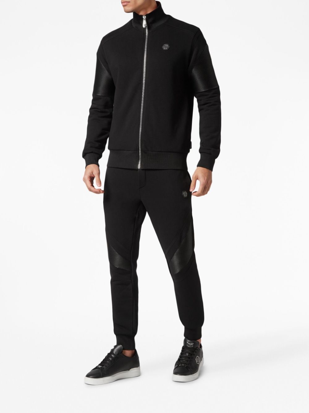 Shop Philipp Plein Constructed Cotton Tracksuit (set Of Two) In Schwarz