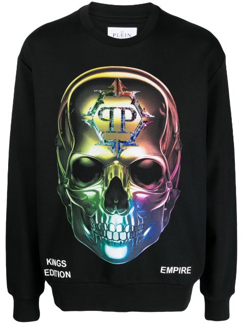 Philipp Plein Chrome skull-print sweatshirt Men