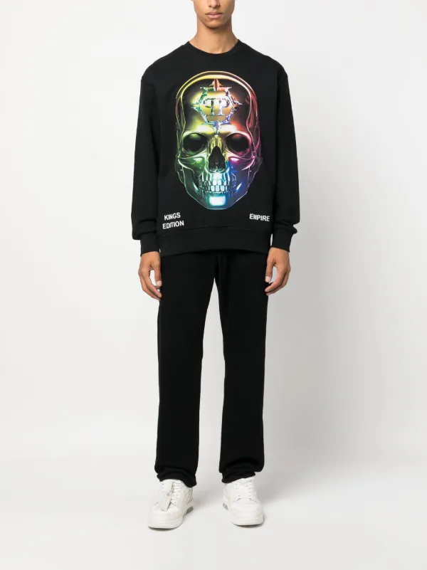 Philipp Plein Chrome skull-print Sweatshirt | Black | FARFETCH