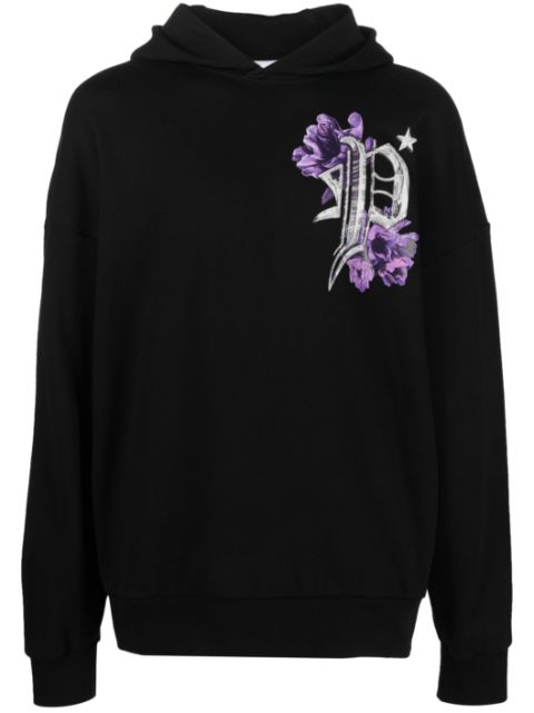 Philipp Plein Flowers logo-print cotton hoodie Men