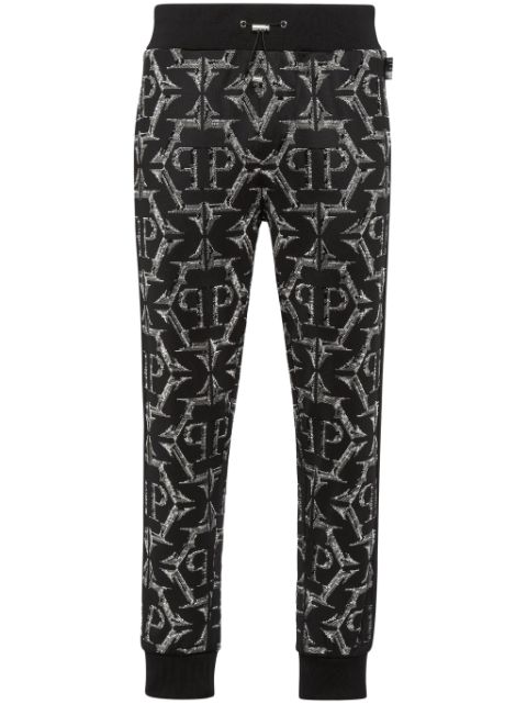 Philipp Plein logo-print cotton track pants Men