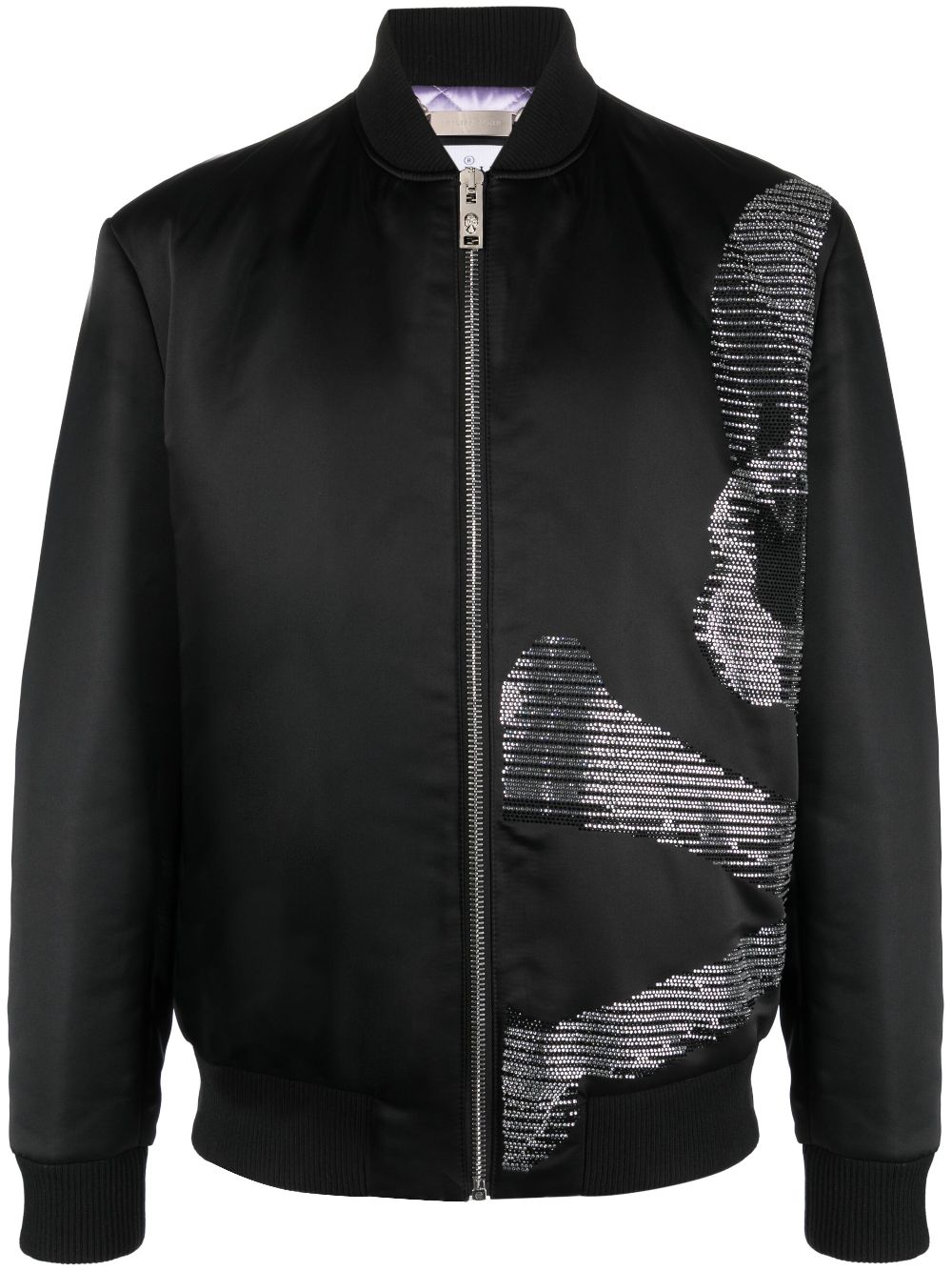 Cheap Philipp Plein Skull&Bones satin-finish bomber jacket Men