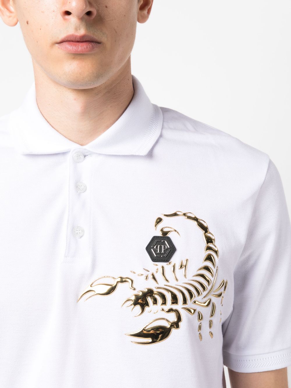 Cheap Philipp Plein Scorpion cotton polo shirt Men