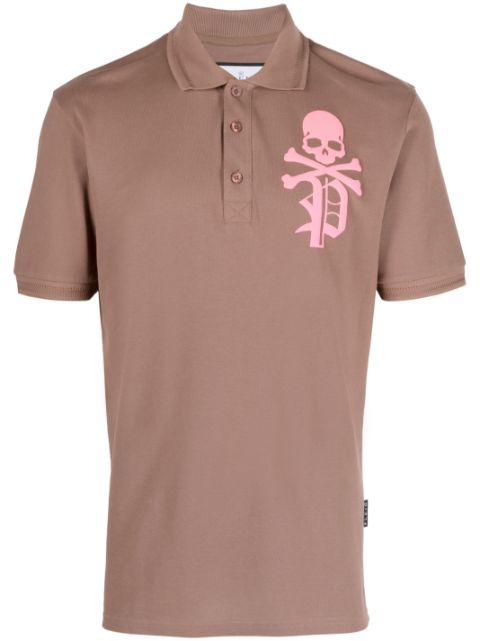 Philipp Plein Skull & Bones pique polo shirt Men