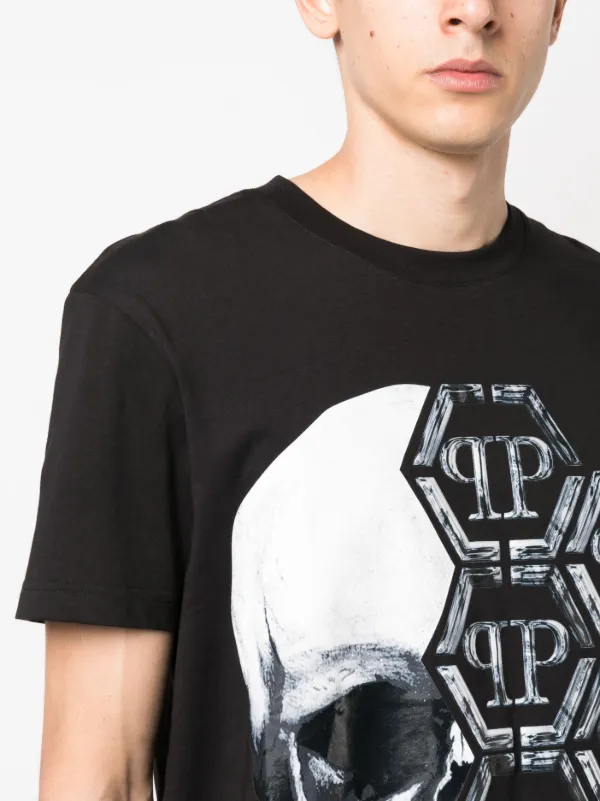 Philipp plein black t best sale shirt skull