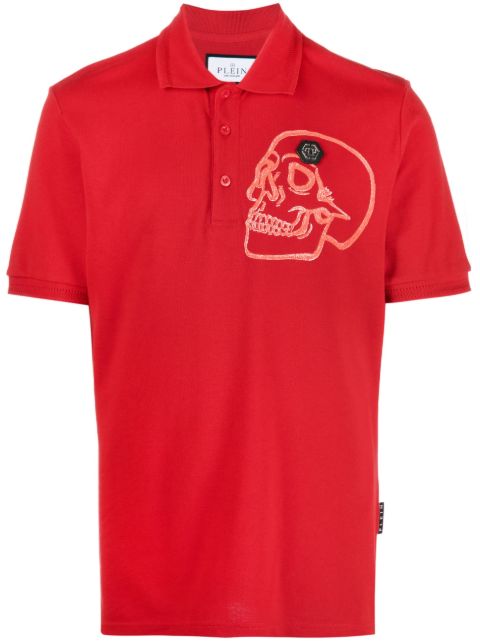 Philipp Plein skull-print cotton polo shirt Men