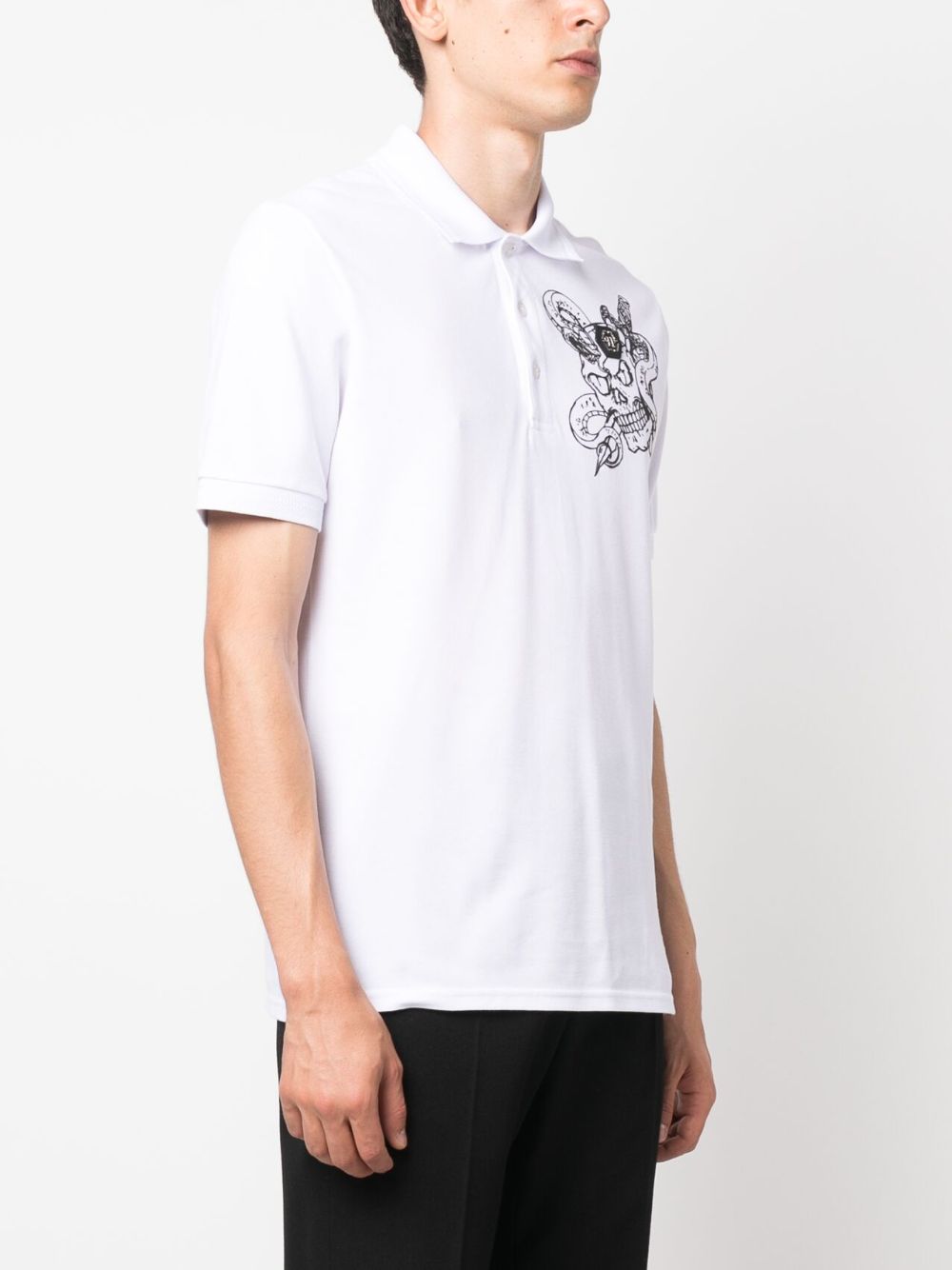 Affordable Philipp Plein Snake cotton polo shirt Men