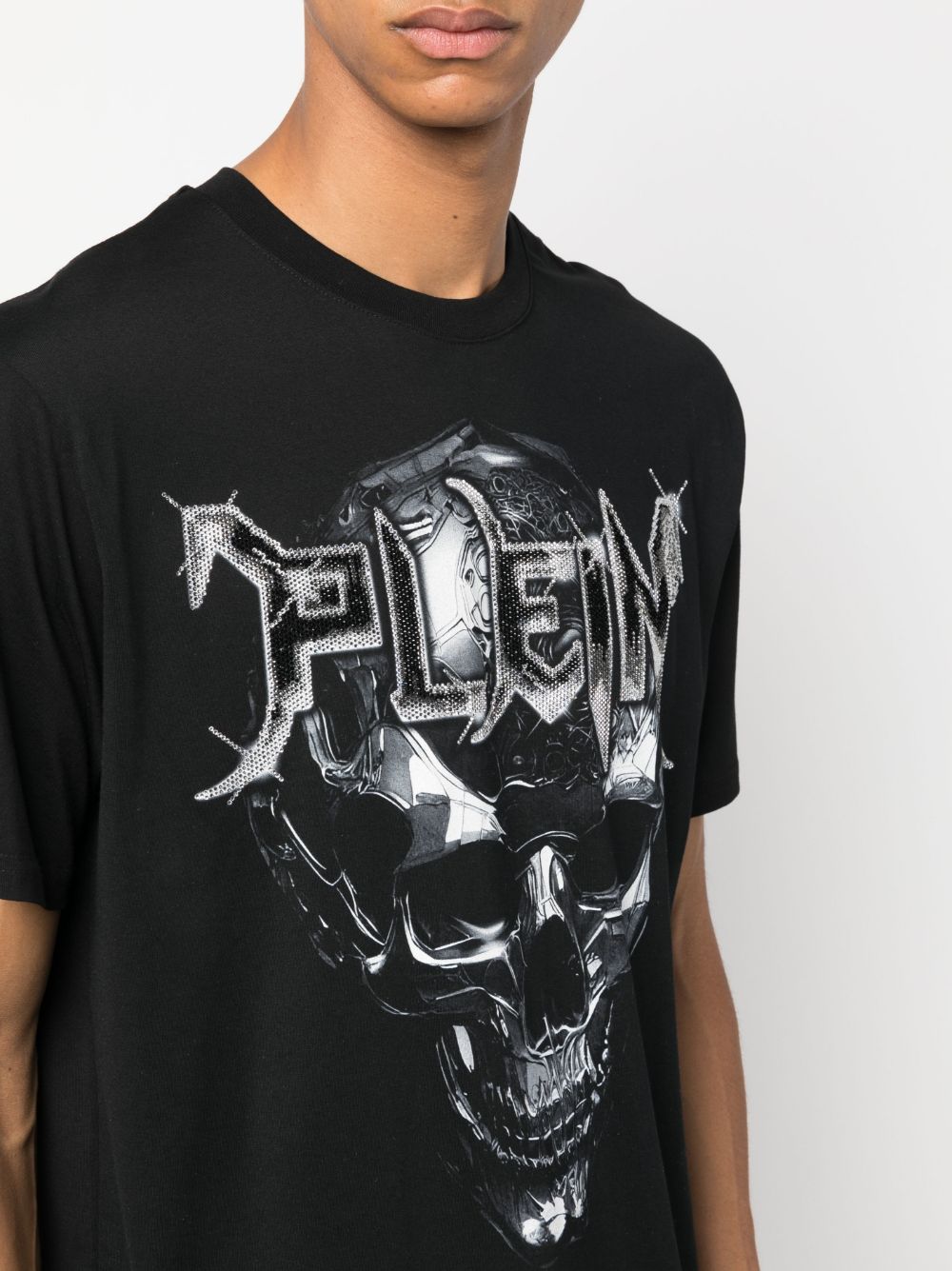 Philipp Plein logo-patch round-neck T-shirt Men