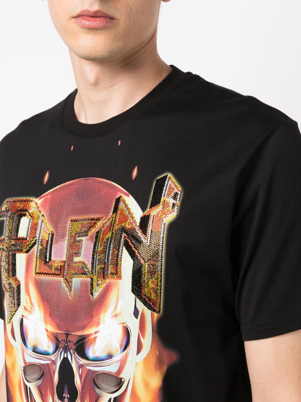 Philipp Plein Chrome gem-embellished T-shirt Men