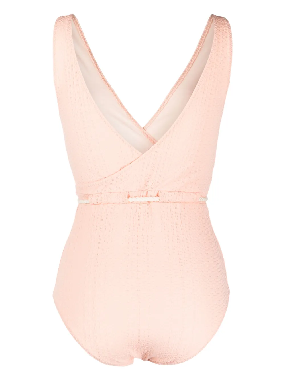 LISA MARIE FERNANDEZ BELTED V-NECK SWIMSUIT
