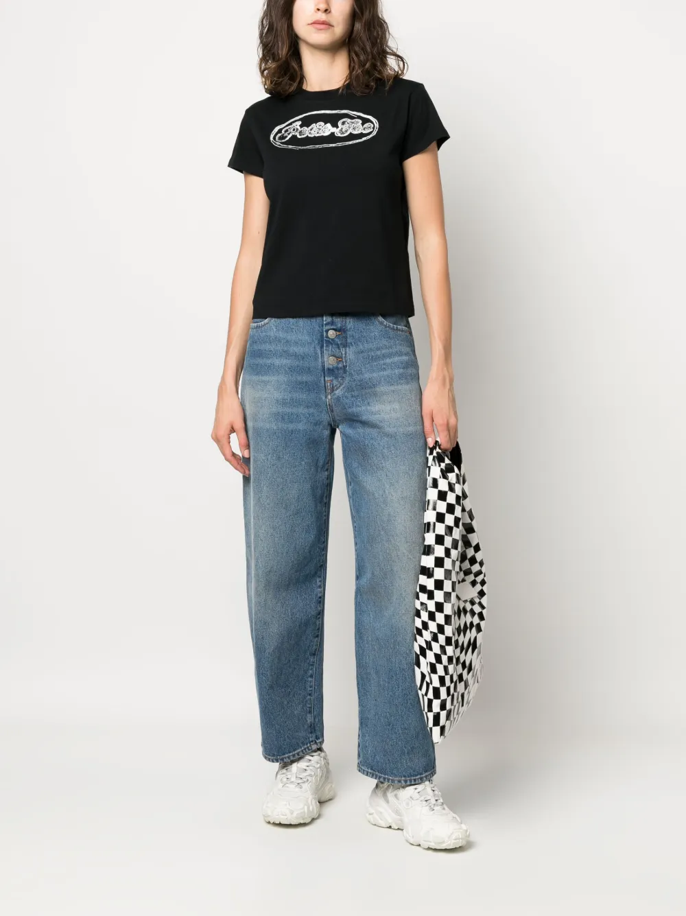 MM6 Maison Margiela graphic-print cotton T-shirt - Zwart