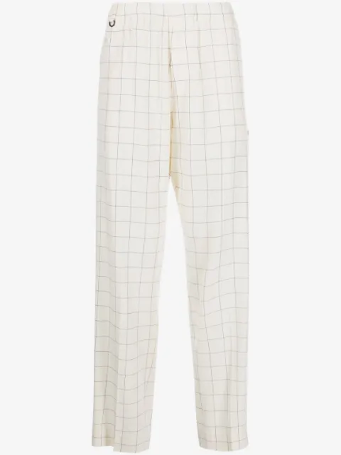 Undercover windowpane-print wide-leg trousers