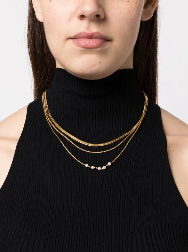 Tory burch multi discount strand logo necklace