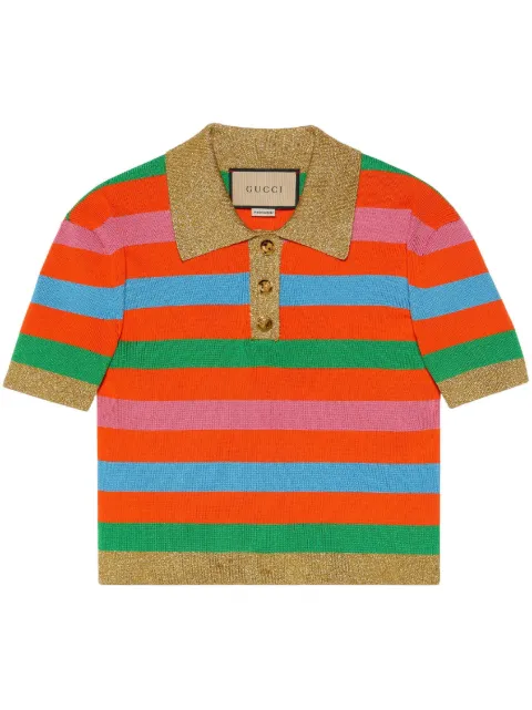 Gucci striped knitted polo top