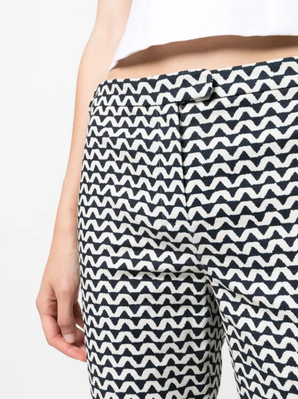 DT☆S Max Mara『RITA』プリント ストレッチコットンパンツ S Max Mara Rita ストレッチコットン パンツ | ブルー | FARFETCH JP